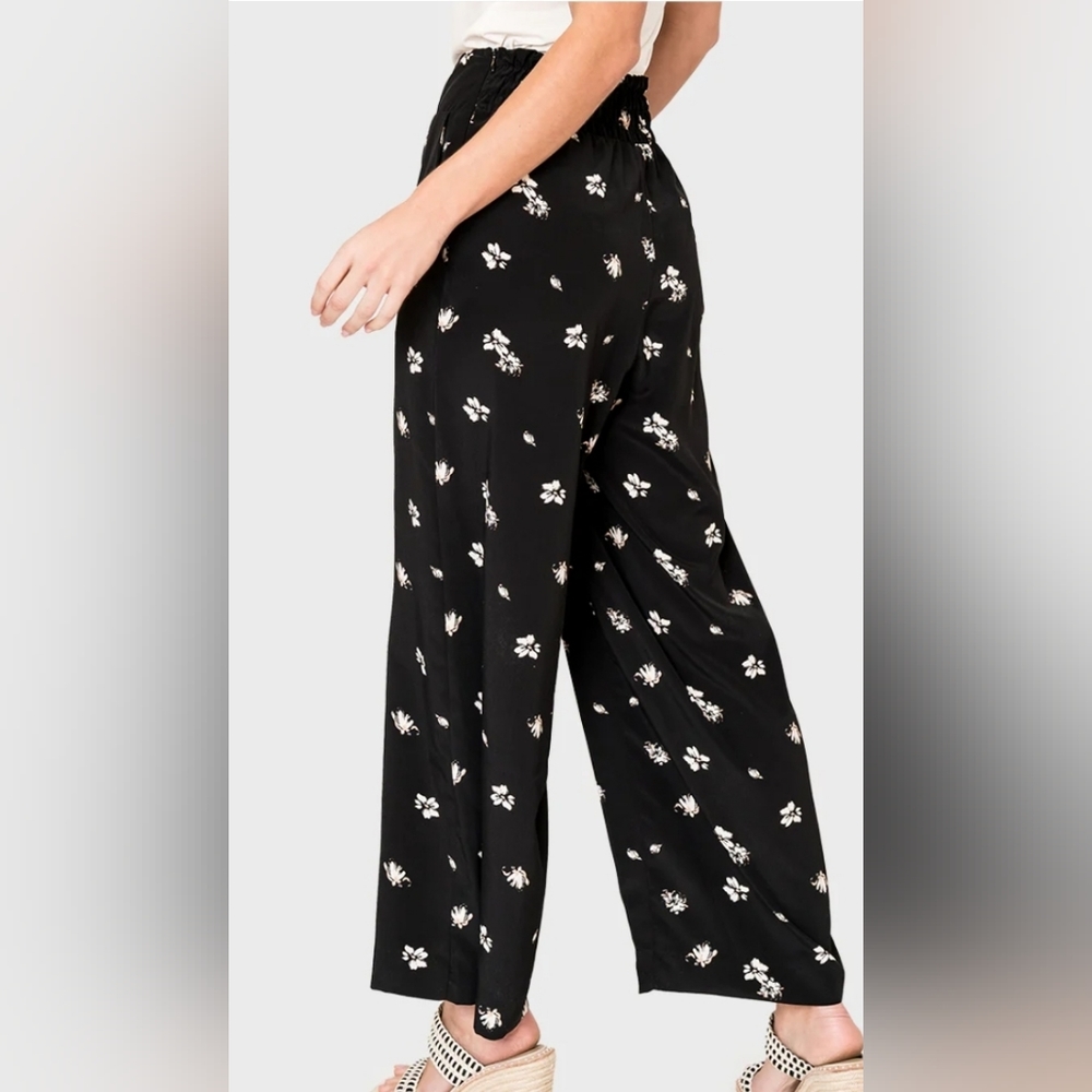 Gibsonlook Smocked Waist Wide Leg Pant, Floral Women's Size L